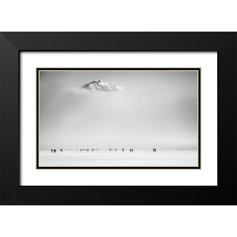 Under The Mountain Black Modern Wood Framed Art Print with Double Matting by Krivec, Ales