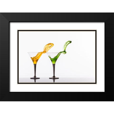 Pas De Deux Black Modern Wood Framed Art Print with Double Matting by Madison