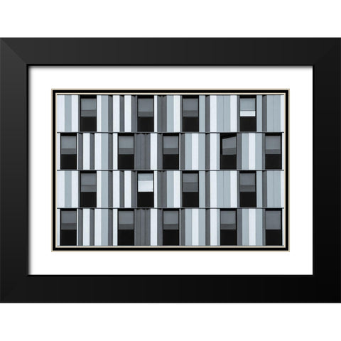Repetitive Patterns Black Modern Wood Framed Art Print with Double Matting by Vangindertael, Luc