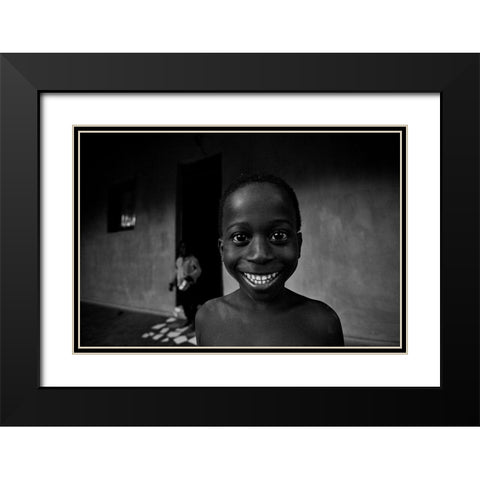 Sorriso Black Modern Wood Framed Art Print with Double Matting by Godinho, Luis