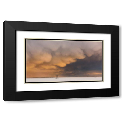 Sunset Clouds Black Modern Wood Framed Art Print with Double Matting by Li, Austin