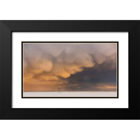 Sunset Clouds Black Modern Wood Framed Art Print with Double Matting by Li, Austin