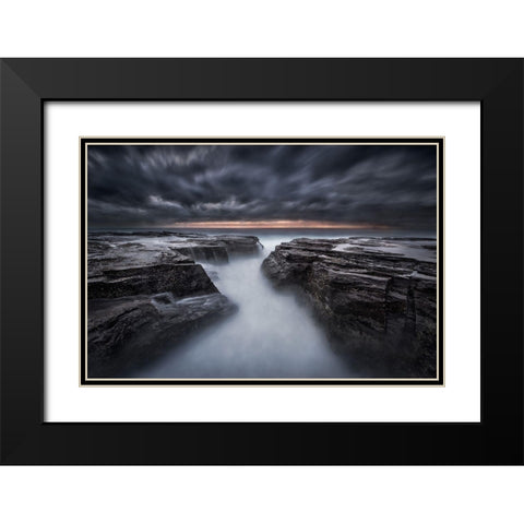 The Darkness Before Dawn Black Modern Wood Framed Art Print with Double Matting by Zhang, Joshua