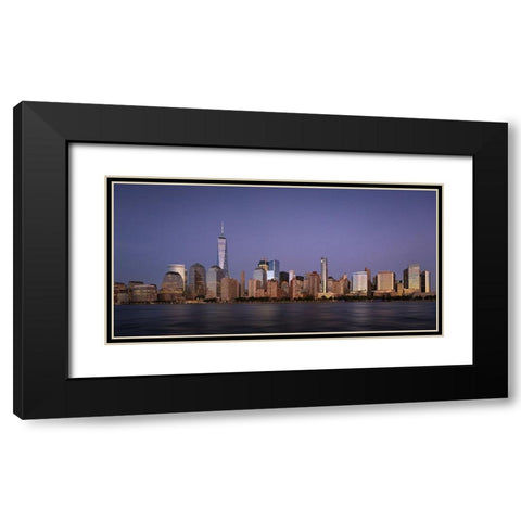 M A N H A T T A N Black Modern Wood Framed Art Print with Double Matting by Fegari