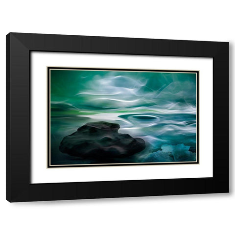 Unknown Waters Black Modern Wood Framed Art Print with Double Matting by Marthinussen, Willy