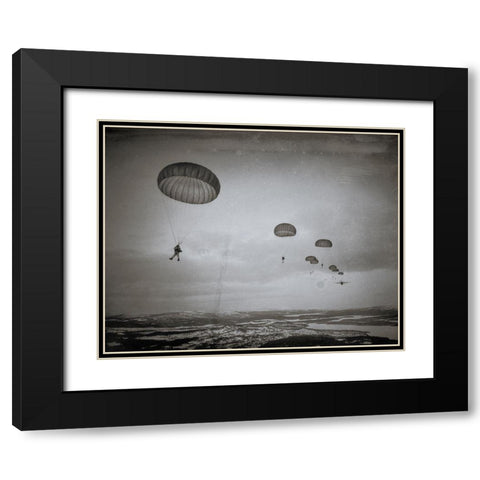 Airborne#4 In The Air Black Modern Wood Framed Art Print with Double Matting by Van Hoecke, Martin