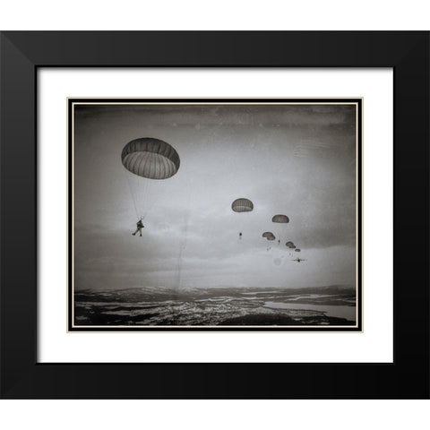 Airborne#4 In The Air Black Modern Wood Framed Art Print with Double Matting by Van Hoecke, Martin