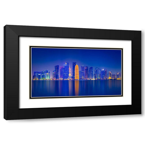 Urban Illusion Black Modern Wood Framed Art Print with Double Matting by Zheng, Michael