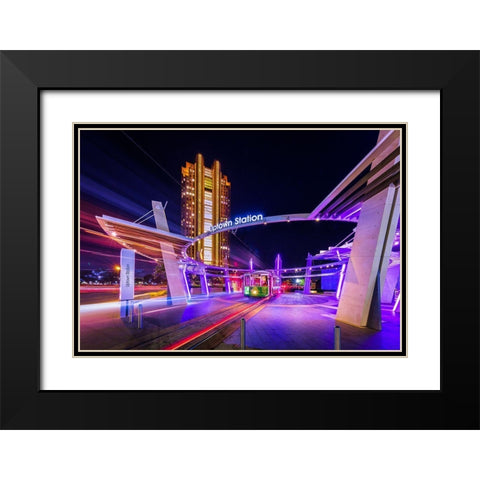 Uptown Dallas Black Modern Wood Framed Art Print with Double Matting by Zheng, Michael