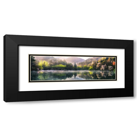 Morning Calm Black Modern Wood Framed Art Print with Double Matting by Seo, Tiger