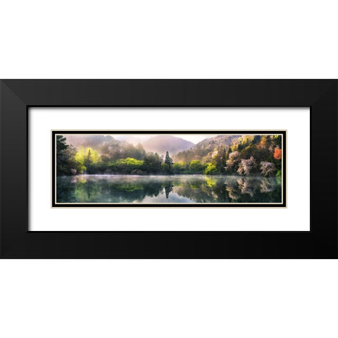 Morning Calm Black Modern Wood Framed Art Print with Double Matting by Seo, Tiger