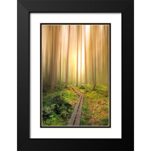 Into The Light Black Modern Wood Framed Art Print with Double Matting by Lindsten, Christian
