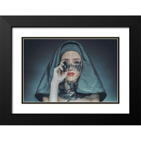 Rabbi Black Modern Wood Framed Art Print with Double Matting by Hamidnezhad, Amin