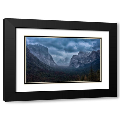 Amidst A Thunderstorm Black Modern Wood Framed Art Print with Double Matting by Zheng, Michael