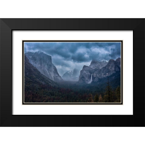 Amidst A Thunderstorm Black Modern Wood Framed Art Print with Double Matting by Zheng, Michael