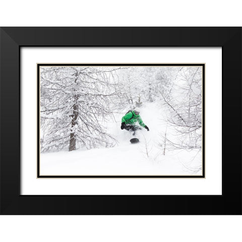 Tranquility Black Modern Wood Framed Art Print with Double Matting by Sanne, Jakob