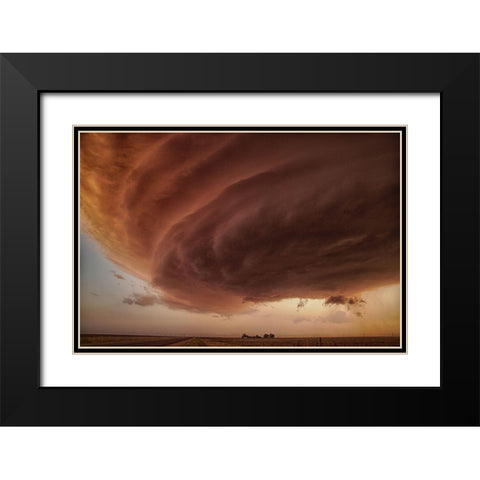The Pink Storm Black Modern Wood Framed Art Print with Double Matting by Fisher, Alexander