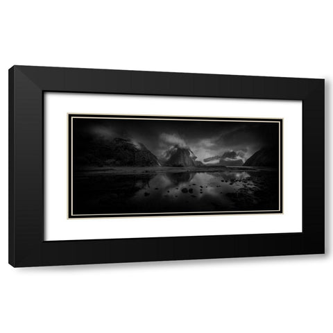Milford Sound Black Modern Wood Framed Art Print with Double Matting by Graeme