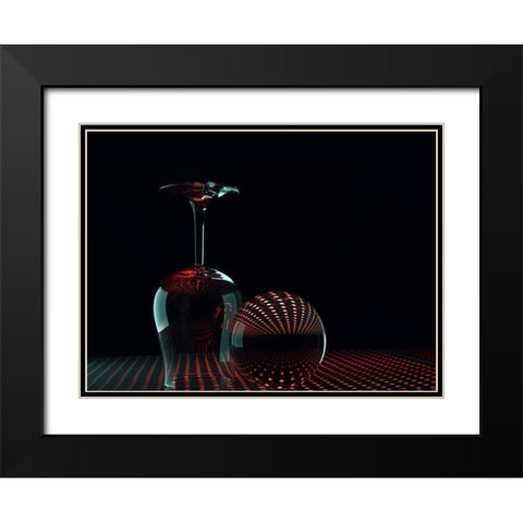 Shapes In Red Black Modern Wood Framed Art Print with Double Matting by Westum, Heidi