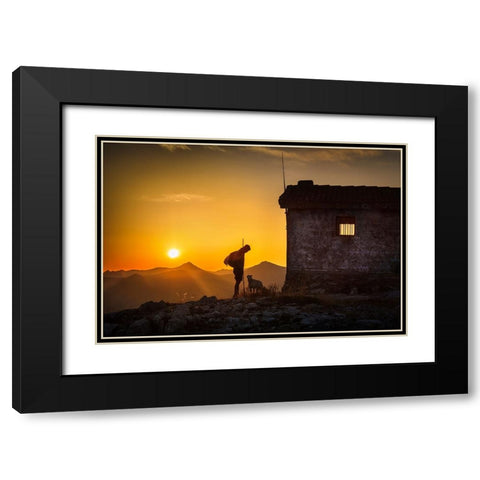 The Vigilant Goes On Black Modern Wood Framed Art Print with Double Matting by PIXELECTA, Juan