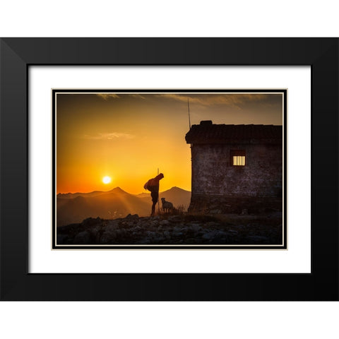 The Vigilant Goes On Black Modern Wood Framed Art Print with Double Matting by PIXELECTA, Juan