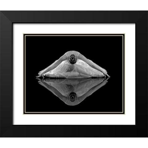 Ballerina Reflection Black Modern Wood Framed Art Print with Double Matting by Pentony Ma, Pauline