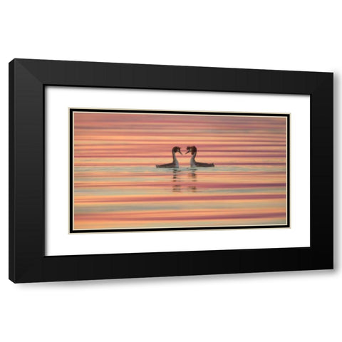 Lovers Black Modern Wood Framed Art Print with Double Matting by Marchegiani, Roberto