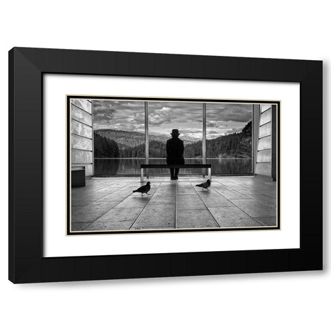 Waiting For Tomorrow Black Modern Wood Framed Art Print with Double Matting by Deste, Francesco