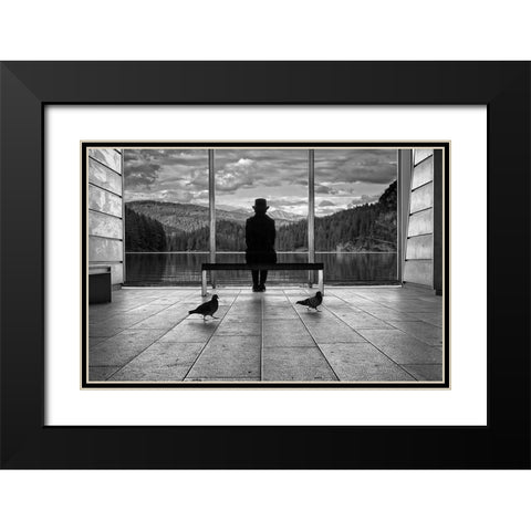 Waiting For Tomorrow Black Modern Wood Framed Art Print with Double Matting by Deste, Francesco