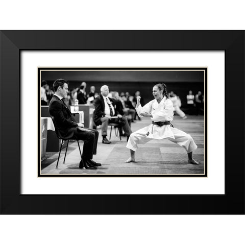 Wake Up!!! Black Modern Wood Framed Art Print with Double Matting by Rebro, Marcel