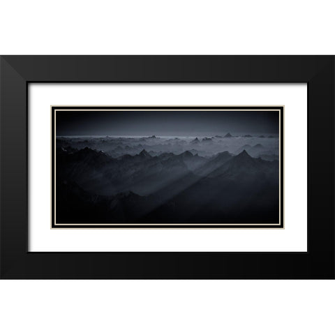 Sunrise Over The Karakoram Black Modern Wood Framed Art Print with Double Matting by Van Hoecke, Martin