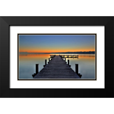 Peace Black Modern Wood Framed Art Print with Double Matting by Peter Rank, Hans