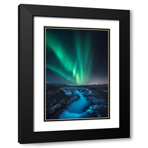 Green Vs Blue Black Modern Wood Framed Art Print with Double Matting by F. Turienzo, Carlos