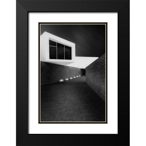 Light Games Black Modern Wood Framed Art Print with Double Matting by Azevedo, Olavo