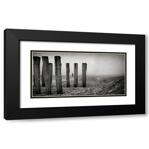 Astray Black Modern Wood Framed Art Print with Double Matting by Claes, Gilbert