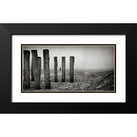 Astray Black Modern Wood Framed Art Print with Double Matting by Claes, Gilbert