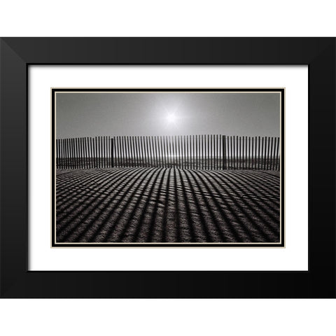 Grey Over Grey Black Modern Wood Framed Art Print with Double Matting by Abrantes, Paulo