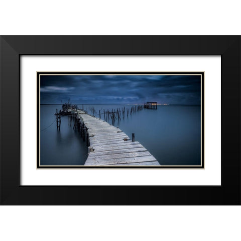Carrasqueira Black Modern Wood Framed Art Print with Double Matting by Ribeiro, Rui