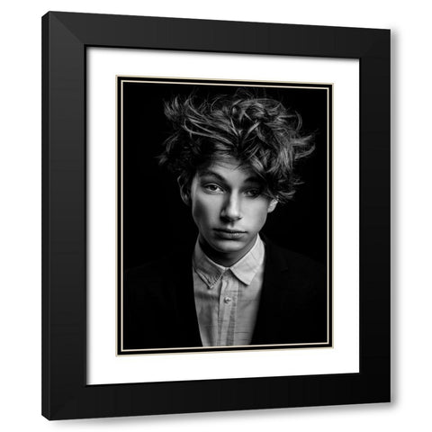 Sebastian Black Modern Wood Framed Art Print with Double Matting by Krystynek MQEP, Martin