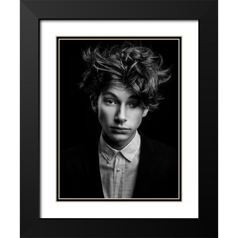 Sebastian Black Modern Wood Framed Art Print with Double Matting by Krystynek MQEP, Martin