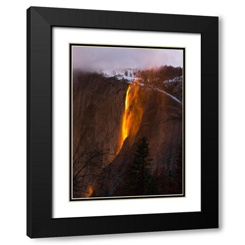 Fire Fall 2 Black Modern Wood Framed Art Print with Double Matting by Kim, Eunice
