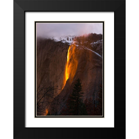 Fire Fall 2 Black Modern Wood Framed Art Print with Double Matting by Kim, Eunice