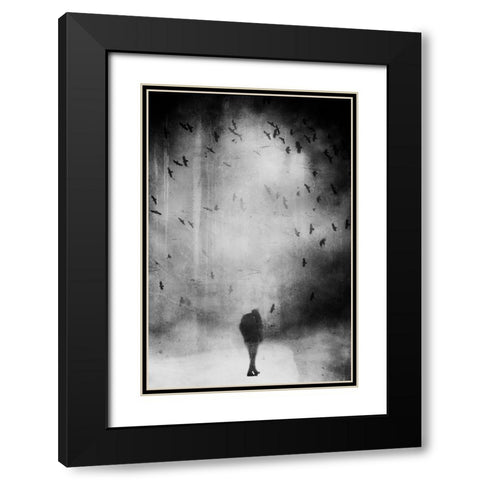 Untitled Black Modern Wood Framed Art Print with Double Matting by Riegler, Daniela