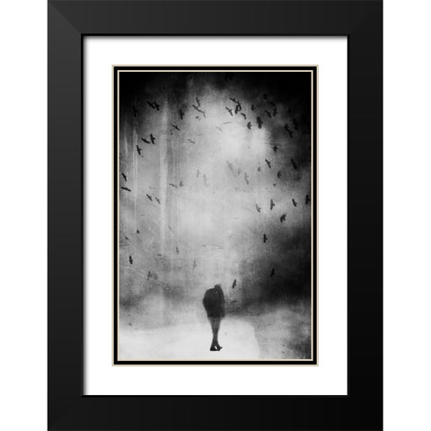 Untitled Black Modern Wood Framed Art Print with Double Matting by Riegler, Daniela