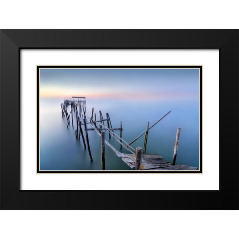 The Old Pier Black Modern Wood Framed Art Print with Double Matting by Osuna, Fran
