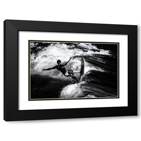 Surf 8 Black Modern Wood Framed Art Print with Double Matting by Della Latta, Massimo