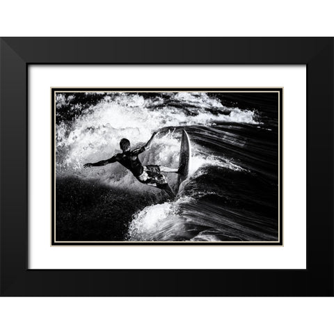 Surf 8 Black Modern Wood Framed Art Print with Double Matting by Della Latta, Massimo