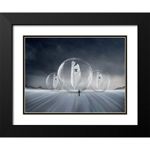 Abode Black Modern Wood Framed Art Print with Double Matting by Ghosh, Swarnendu