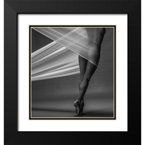 Balance Black Modern Wood Framed Art Print with Double Matting by Jan Dyb, Malvin