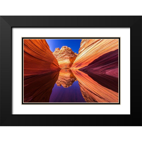 The Wave 2 Black Modern Wood Framed Art Print with Double Matting by Kim, Eunice